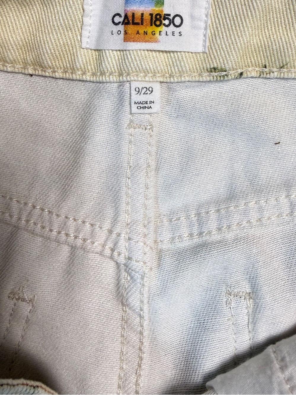 Cali 1850 Floral Cream Barrel Jeans Low Rise Printed Denim Boho Y2K 9/29 - Picture 4 of 10